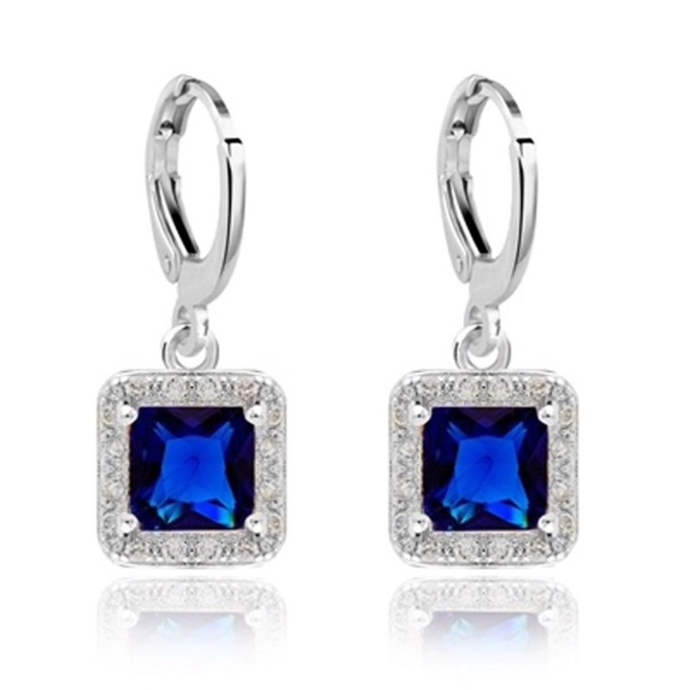 Small Hoop Crystal Swarovski Style Silver Dressy